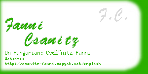 fanni csanitz business card